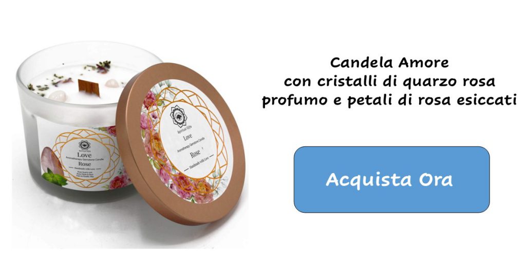 Candela Amore - quarzo rosa - petali di rosa