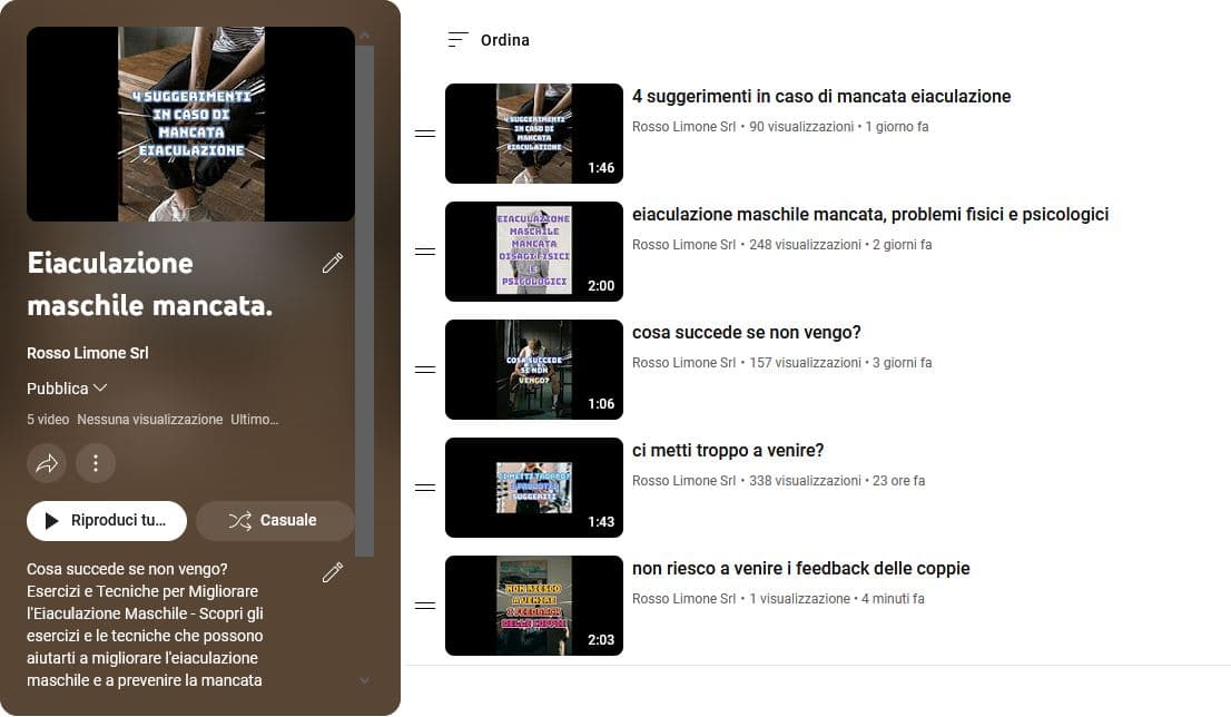 eiaculazione mancata video youtube rossolimone
