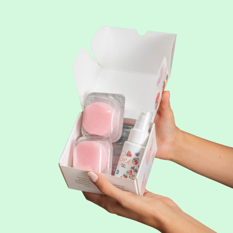 Kit tamponi e lubrificante - spugne mestruali - Gea Love - RossoLimone - Copertina