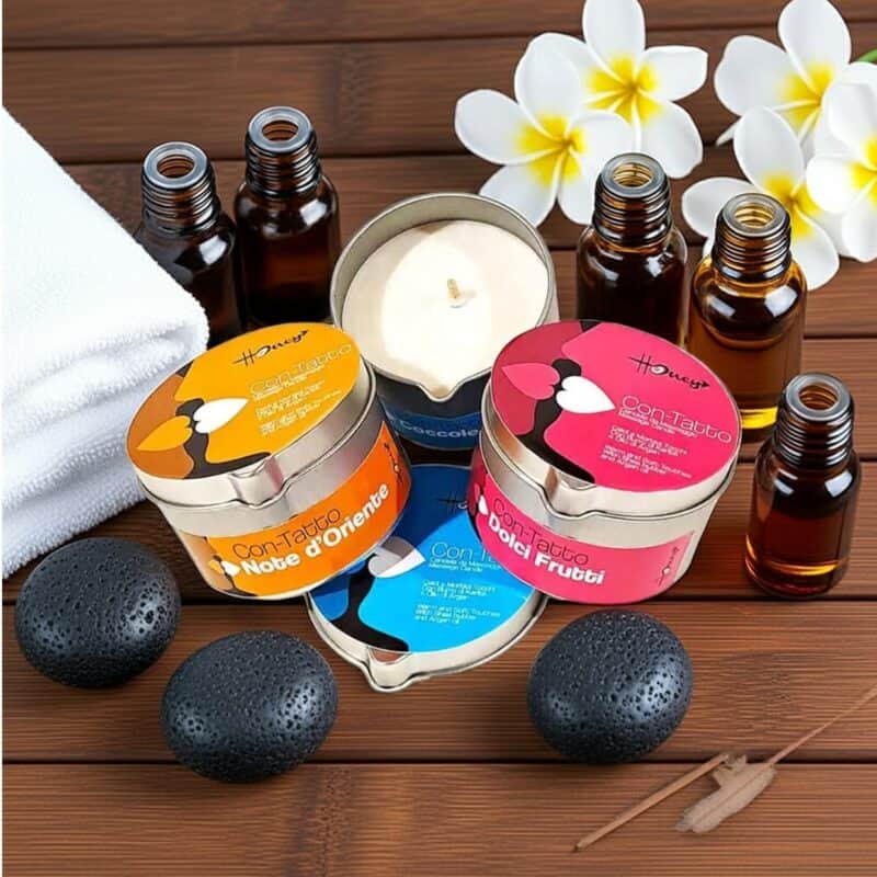 Candele da massaggio RossoLimone - Naturali e Made in Italy