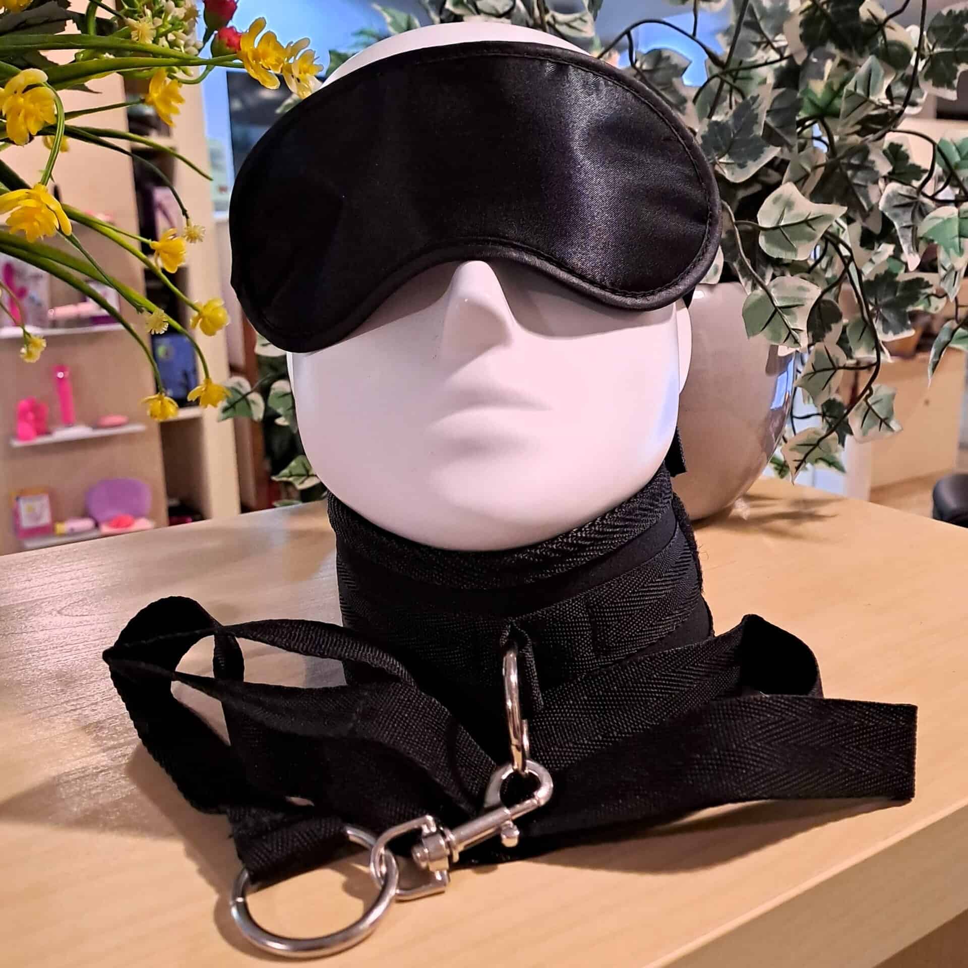 Collare BDSM regolabile con guinzaglio mascherina - copertina