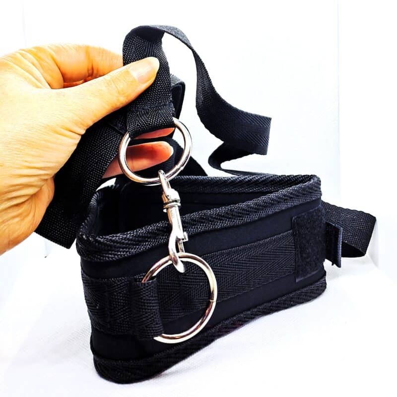 Collare BDSM regolabile con guinzaglio mascherina - moschettone acciaio