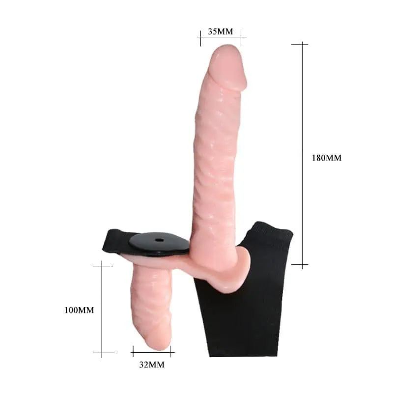 strap on duo due dildo vibranti vaginale anale pegging 1