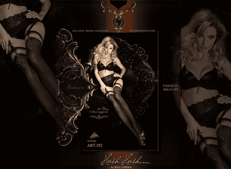 calze da reggicalze con disegno in oro 1