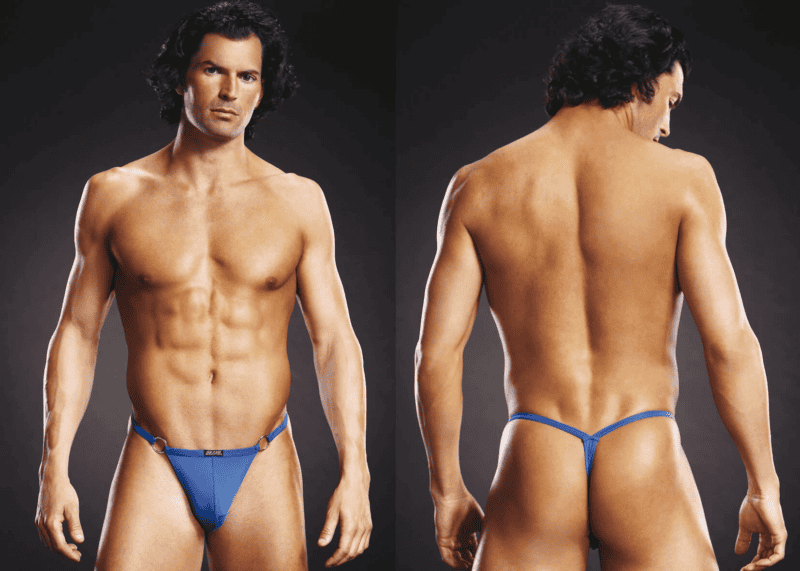 v string con anelli in metallo