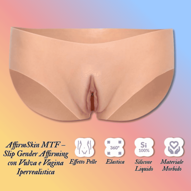 AffirmSkin MTF – Slip Gender Affirming con Vulva e Vagina Iperrealistica - RossoLimone